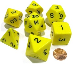 Opaque Jumbo 7-Die Set Yellow/Black