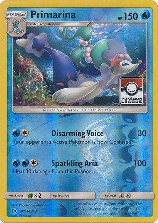 Primarina - 41/149 - Reverse Holo - League Promo