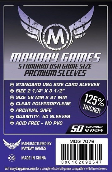 Mayday - Premium Usa Sleeves 56Mm X 87Mm 50Ct
