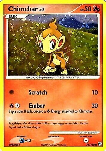 Chimchar - 76/130 - Cosmos Holo Promo - 2007 Collectors Tin Exclusive