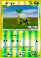 Turtwig - 77/100 - Reverse Holo Promo - 2009 Platinum Stamp Burger King Exclusive