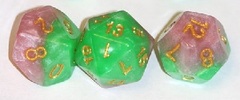 Gate Keeper Games - Halfsies Dice - Rose 7-Dice Set