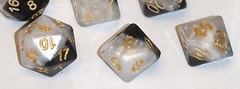 Gate Keeper Games - Halfsies Dice - Yin Yang Gold 7-Dice Set