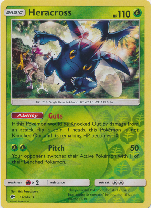 Heracross - 11/147 - Rare - Reverse Holo