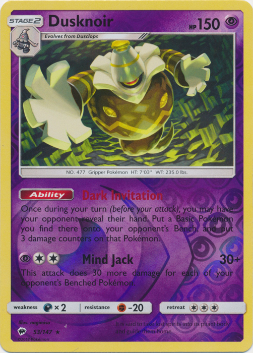 Dusknoir - 53/147 - Reverse Holo Rare