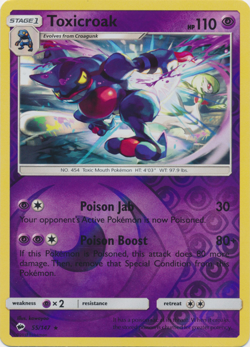 Toxicroak - 55/147 - Rare - Reverse Holo Toxicroak - 55/147 - Rare - Reverse Holo