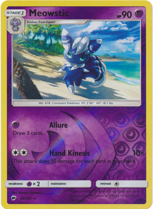 Meowstic - 60/147 - Rare - Reverse Holo