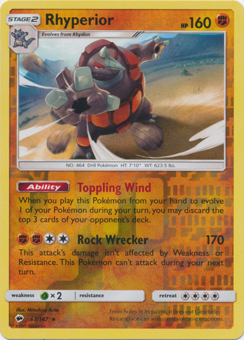 Rhyperior - 67/147 - Reverse Holo Rare