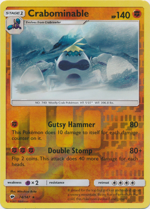 Crabominable - 74/147 - Rare - Reverse Holo