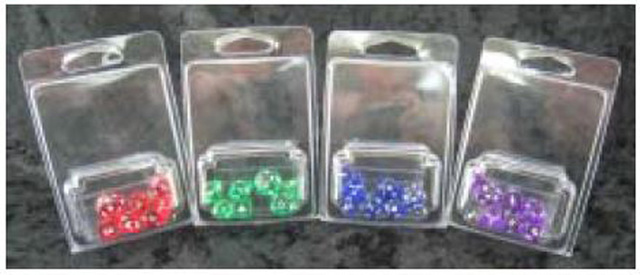 7Ct Set Translucent Mini-Polyhedral Green/White (CHX23055)