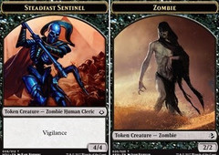 Steadfast Sentinel (008) // Zombie (020) Double-Sided Token