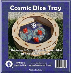 Circular Wooden Dice Tray - Cosmic