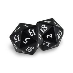 Ultra Pro - Heavy Metal Dice D20: Set Of 2 - Black Magic With White Numbers