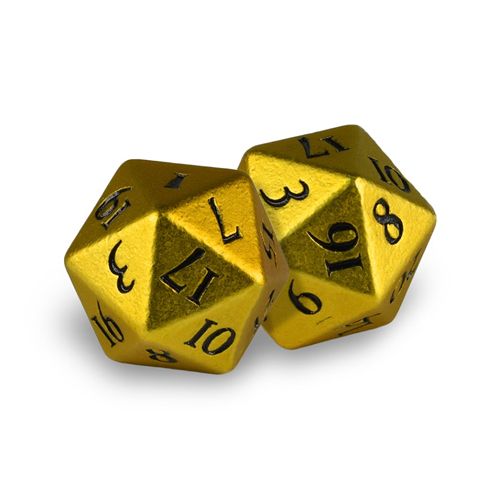 Ultra Pro - Heavy Metal Dice D20: Set Of 2 - Bumblebee With Black Numbers