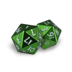 Ultra Pro - Heavy Metal Dice D20: Set Of 2 - Emerald Frost With White Numbers