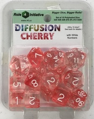 Set Of 15 Dice - Diffusion Cherry/White