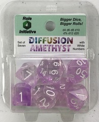 Set Of 7 Dice - Diffusion Amethyst/White