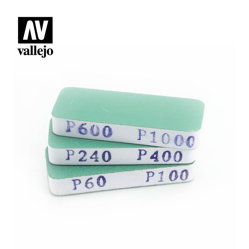 Vallejo Tools - FlexiSander Dual Grit x3 (80x30x12mm) - VALT04004