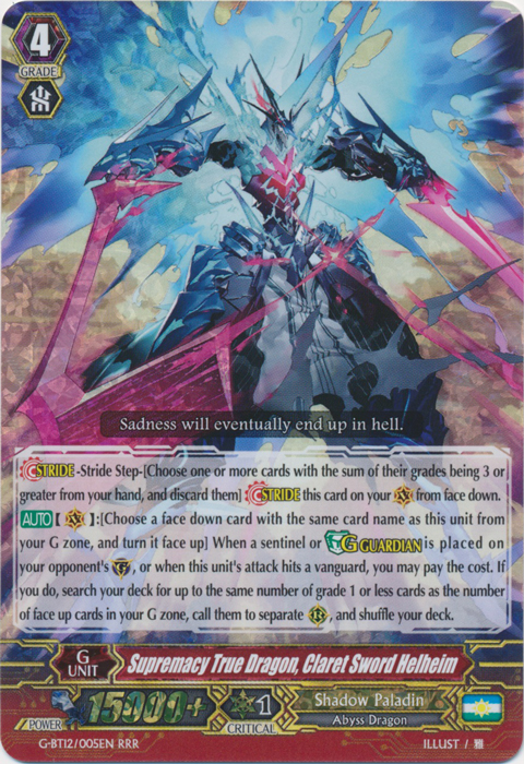 Supremacy True Dragon, Claret Sword Helheim - G-BT12/005EN - RRR