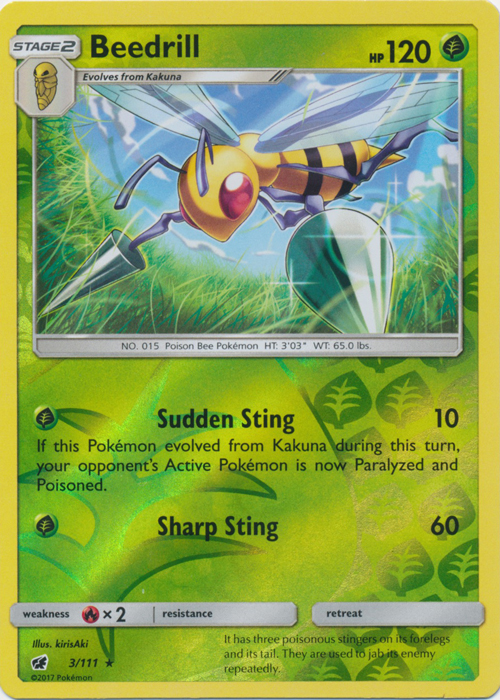 Beedrill - 3/111 - Rare - Reverse Holo