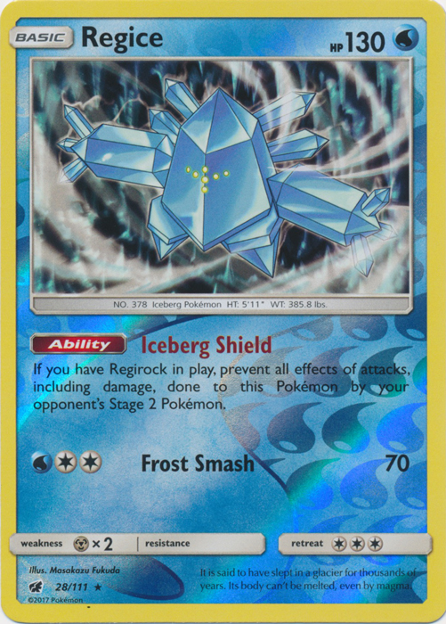 Regice - 28/111 - Rare - Reverse Holo