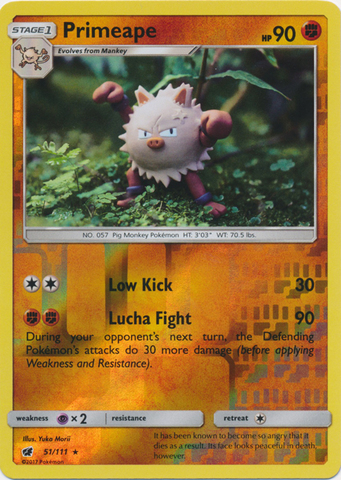 Primeape - 51/111 - Rare - Reverse Holo