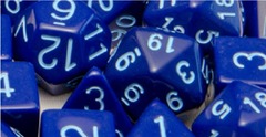 Set Of 15 Dice: Opaque Dark Blue W/Lt Blue