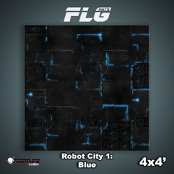 Flg Mats Robot City Blue 4X4