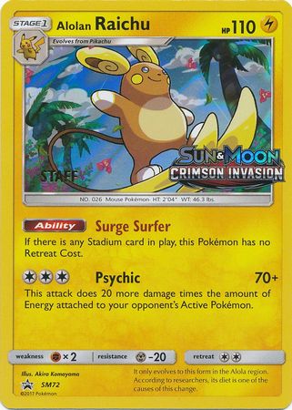 Alolan Raichu - SM72 - Staff Prerelease Promo