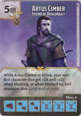 Artus Cimber - Friend of Dragonbait (Die and Card Combo)