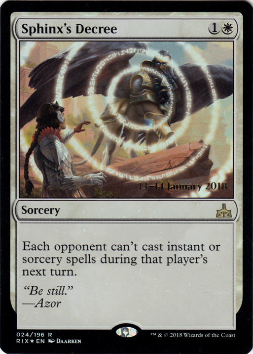 Sphinxs Decree - Foil - Prerelease Promo