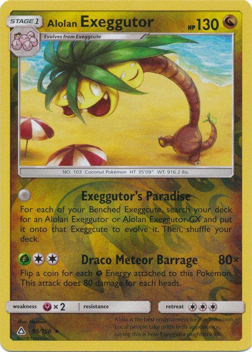 Alolan Exeggutor - 95/156 - Rare - Reverse Holo Alolan Exeggutor - 95/156 - Rare - Reverse Holo