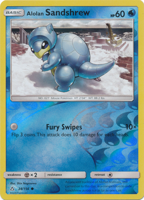 Alolan Sandshrew - 28/156 - Common - Reverse Holo