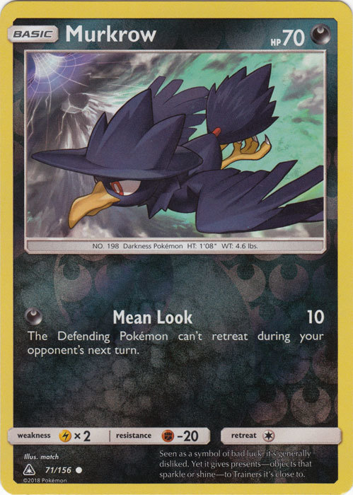 Pokemon - Murkrow - 71/156 - Common - Reverse Holo - Sun and Moon