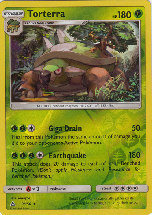 Torterra - 9/156 - Rare - Reverse Holo