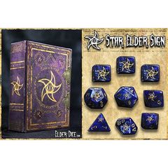 Infinite Black - Elder Dice: 9Ct Polyhedral Set - Astral Star Elder Sign (Blue)