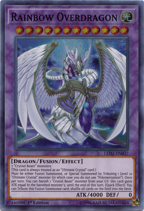 yugioh cards rainbow dragon (Water Dragon misprint bc I am a careless idiot) Bringing back some GX favorites starting with one of the most iconic boss monsters in the show. Not only was this An individual card from the Yu Rainbow Overdragon - LED2-EN037 -