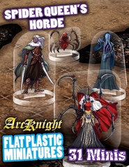 Flat Plastic Miniatures: Spider Queen's Horde