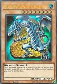 Blue-Eyes White Dragon (Tablet Background) - LCKC-EN001 - Ultra Rare - 1st Edition