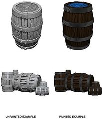 Pathfinder Battles Unpainted Minis - Barrel And Pile Of Barrels