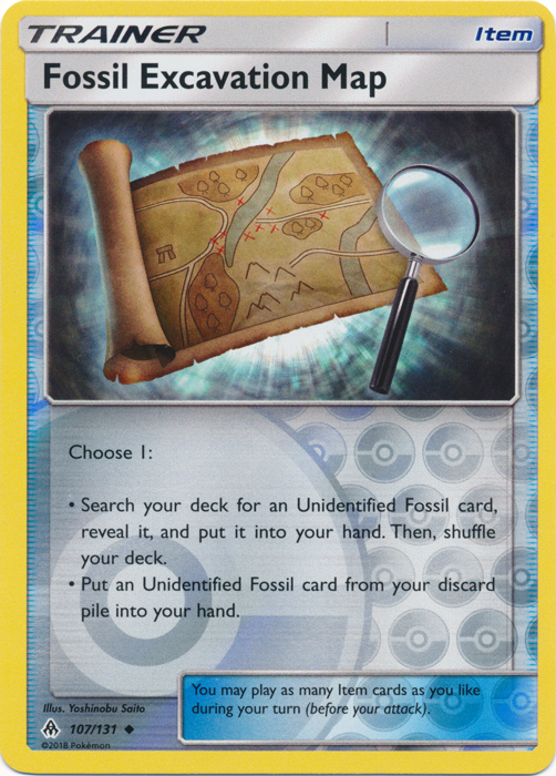 Fossil Excavation Map - 107/131 - Uncommon - Reverse Holo Fossil Excavation Map - 107/131 - Uncommon - Reverse Holo