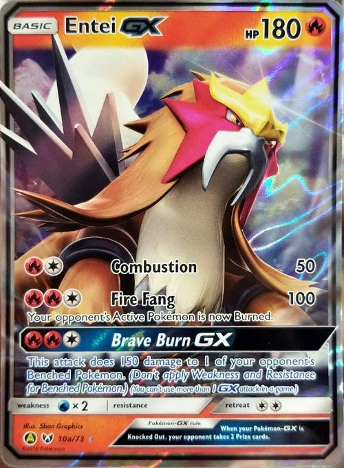 entei holographic pokemon card value Entei GX Holo SM Shining Legends 10/73 (Custom