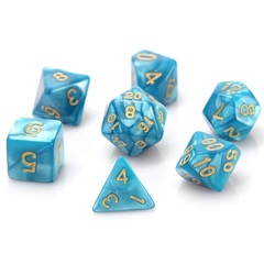 RPG Set - Teal Swirl w/ Gold