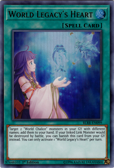 legend of heart yugioh card World Legacy's Heart - BLRR-EN099 - Ultra Rare - 1st Edition - YuGiOh »  BLRR Battles of Legend: Relentless Revenge