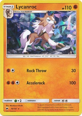 Lycanroc - 76/147 - Shattered Holo - Theme Deck exclusive