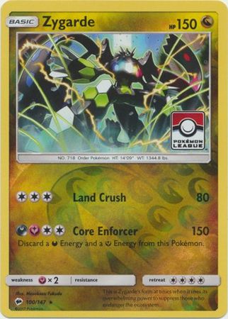 Zygarde - 100/147 - Reverse Holo Pokemon League Promo