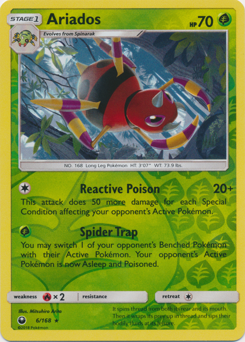 Ariados - 6/168 - Holo Rare - Reverse Holo Ariados - 6/168 - Holo Rare - Reverse Holo