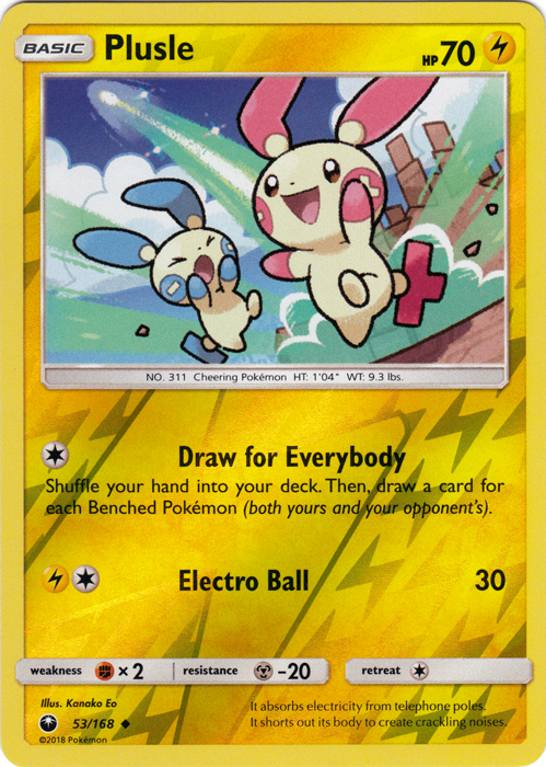 Plusle - 53/168 - Uncommon - Reverse Holo