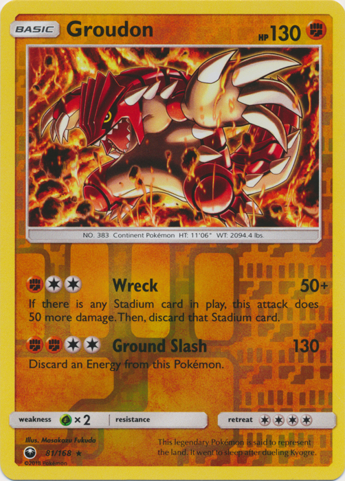 Groudon - 81/168 - Holo Rare - Reverse Holo Groudon - 81/168 - Holo Rare - Reverse Holo