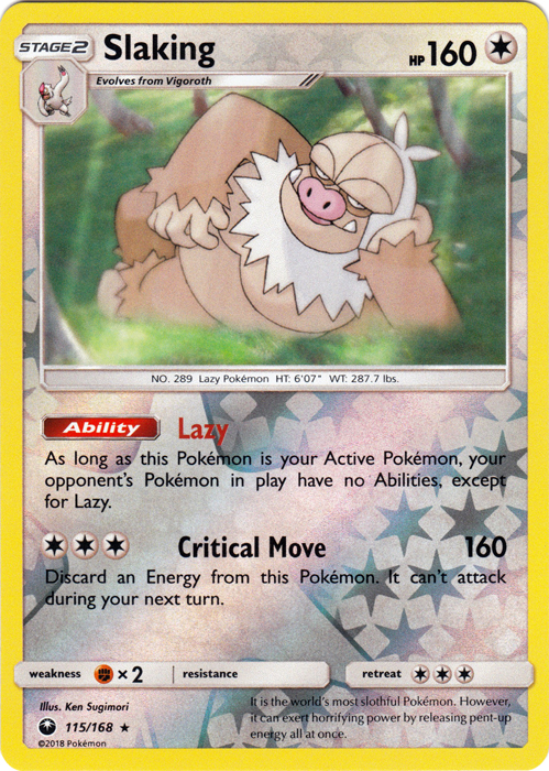 Slaking - 115/168 - Holo Rare - Reverse Holo